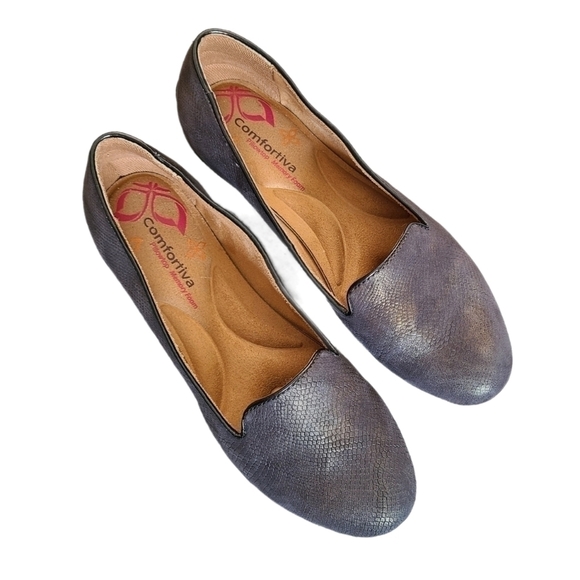 7.5 - Comfortiva | Marybeth Charcoal Loafer Flats - Picture 3 of 10